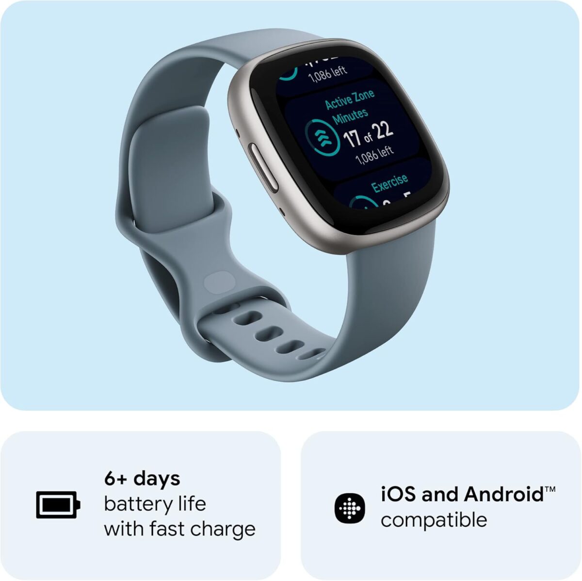 Fitbit Versa 4 Waterfall Blue - Image 2