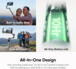 Insta360 Flow 2 AI Tracker Bundle Smartphone Gimbal Light Grey - Image 3