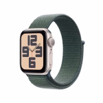 Apple Watch SE 2024 GPS 40mm Starlight Aluminium Case with Lake Green Sport Loop MXEH3LL/A USA