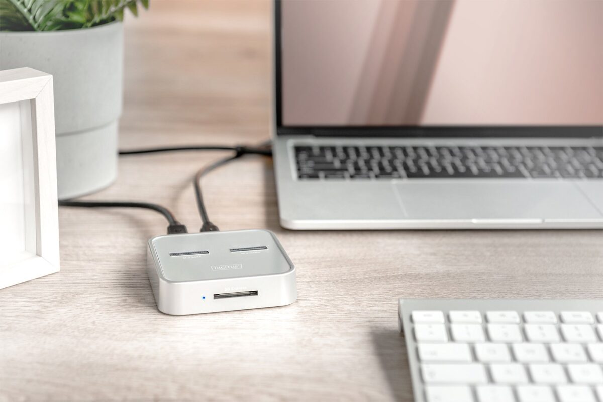 Digitus M.2 NVMe + M.2 SATA SSD Docking Station with SD Express Card Reader  USB-C™ - Image 2