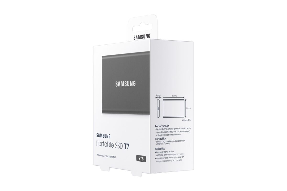 Samsung Portable SSD T7 2 TB USB Type-C 3.2 Gen 2 (3.1 Gen 2) Grey - Image 3