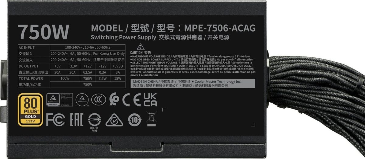 Cooler Master MWE Gold 750W V3 Black - Image 4