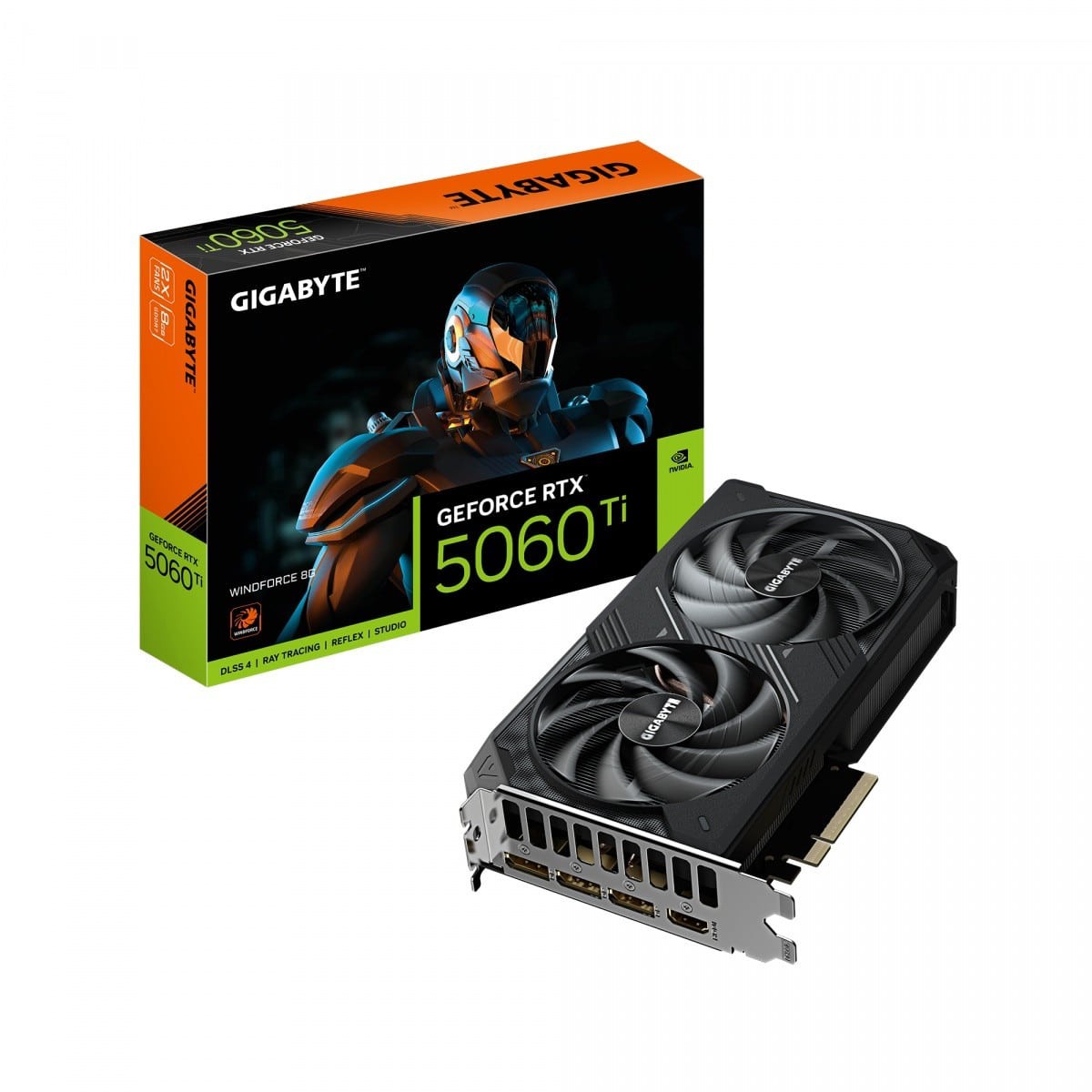GIGABYTE GeForce RTX 5060 Ti WINDFORCE 8G Graphics Card - 8GB GDDR7  128bit  PCI-E 5.0  2572MHz Core Clock  3 x DisplayPort  1 x HDMI  GV-N506TWF2-8GD