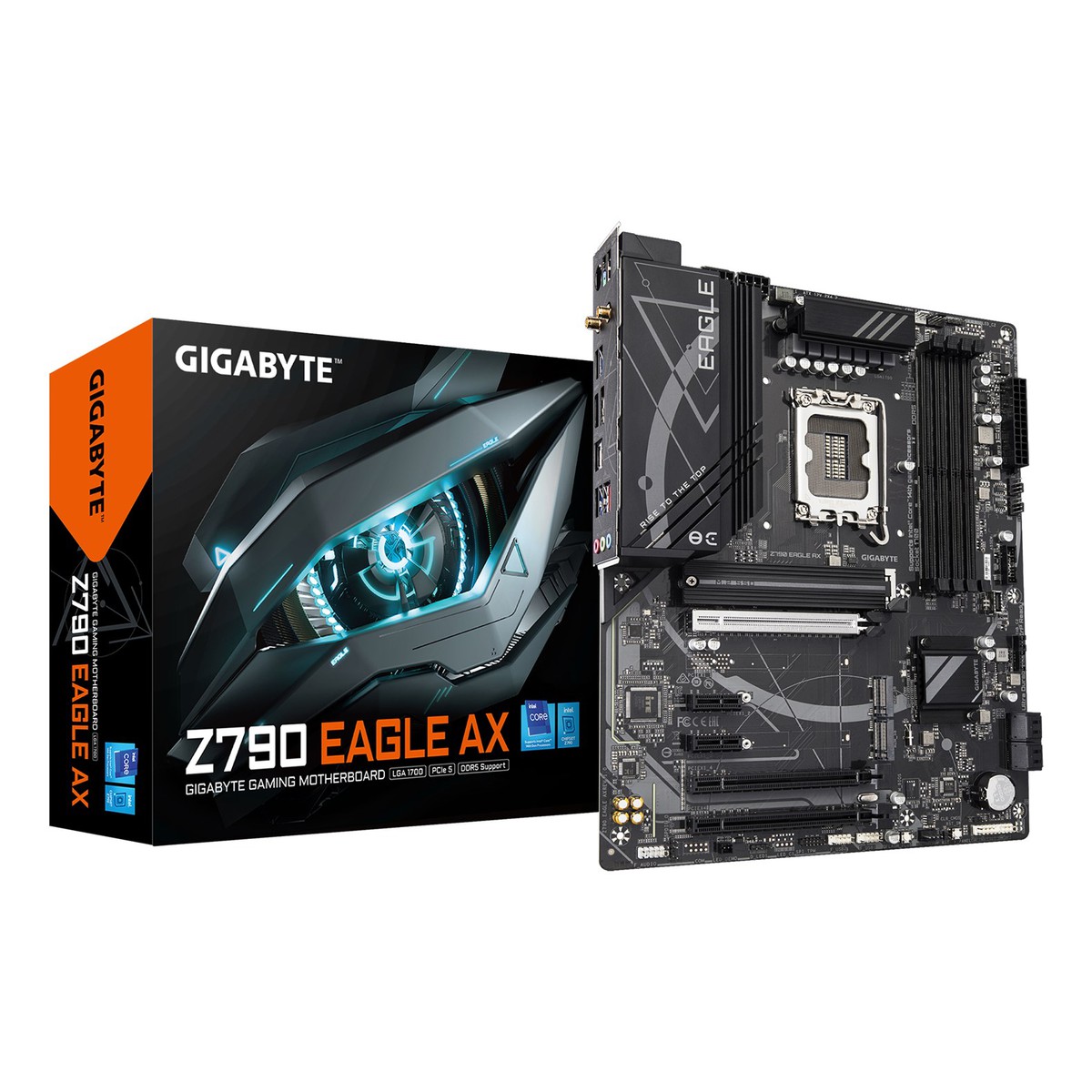 GIGABYTE Z790 EAGLE AX Motherboard - Supports Intel Core 14th Gen CPUs  12+1+1Phases Digital VRM  up to 7600MHz DDR5 (OC)  3xPCIe 4.0 M.2  Wi-Fi 6E  2.5GbE LAN  USB 3.2 Gen 2