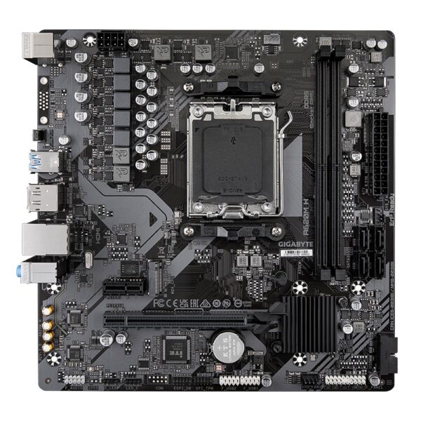GIGABYTE A620M H Motherboard - Supports AMD Ryzen 8000 CPUs  5+2+2 Phases Digital VRM  up to 7200MHz DDR5 (OC)  1xPCIe 4.0 M.2  GbE LAN  USB 3.2 Gen 1 - Image 2