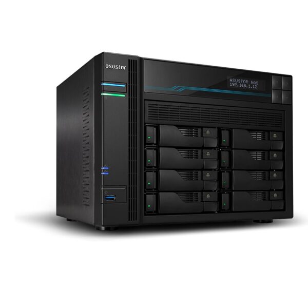 Asustor Lockerstor 10 AS6510T NAS Tower Intel Atom® C3538 8 GB DDR4 0 TB ADM Black