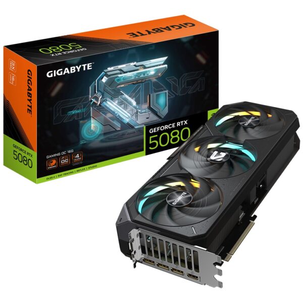 GIGABYTE GeForce RTX 5080 GAMING OC 16G Graphics Card - 16GB GDDR7  256bit  PCI-E 5.0  2730MHz Core Clock  3 x DisplayPort  1 x HDMI  GV-N5080GAMING OC-16GD
