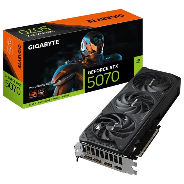 GIGABYTE GeForce RTX 5070 WINDFORCE OC SFF 12G Graphics Card - 12GB GDDR7  192bit  PCI-E 5.0  2542 MHz Core Clock  3 x DP 2.1a  1 x HDMI 2.1b  NVIDIA DLSS 4  GV-N5070WF3OC-12GD