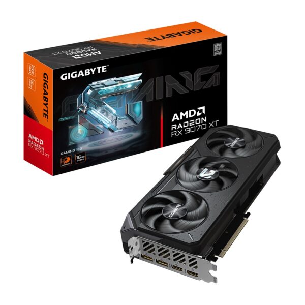 GIGABYTE Radeon RX 9070 XT GAMING 16G Graphics Card - 16GB GDDR6  256bit  PCI-E 5.0  2970 MHz Core Clock  2 x DisplayPort 2.1a  2 x HDMI 2.1b  GV-R9070XTGAMING-16GD