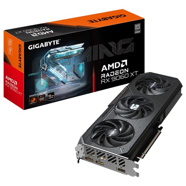 GIGABYTE Radeon RX 9060 XT GAMING OC 16G Graphics Card - 16GB GDDR6  128bit  PCI-E 5.0  3320 MHz Core Clock  2 x DisplayPort  1 x HDMI  GV-R9060XTGAMING OC-16GD