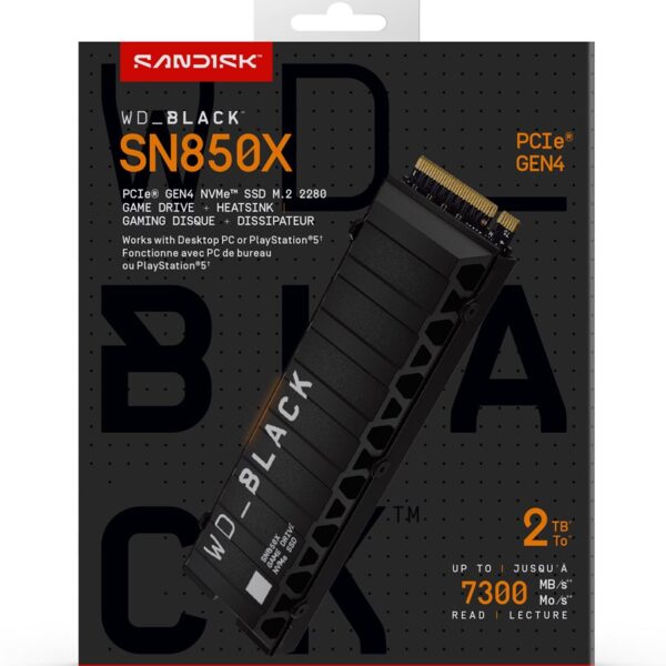 Western Digital Black WD_BLACK™ SN850X NVMe™ SSD POWERED BY SANDISK 2 TB  [With Heatsink]