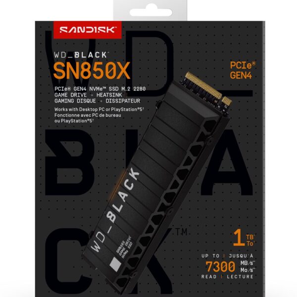 Western Digital Black WD_BLACK™ SN850X NVMe™ SSD POWERED BY SANDISK 1 TB  [With Heatsink]