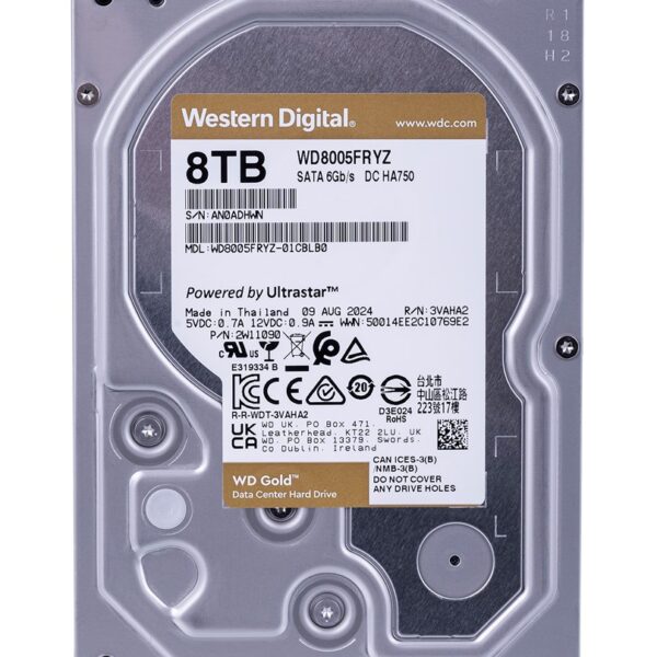 Western Digital Gold WD8005FRYZ internal hard drive 3.5  8 TB Serial ATA III