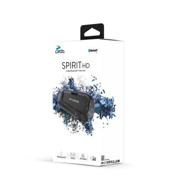 Cardo Spirit HD motorcycle intercom 2 channels 600 m Black